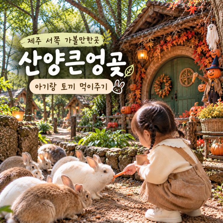 제주 서쪽 가볼만한곳 산양큰엉곶 할로윈 아기랑 토끼 먹이주기 : 네이버 블로그