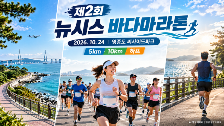🏃‍♂️ 제2회 뉴시스 바다마라톤 2026! 영종도 바다를 달리는 특별한 하루, 코스·참가비·교통편 총정리
