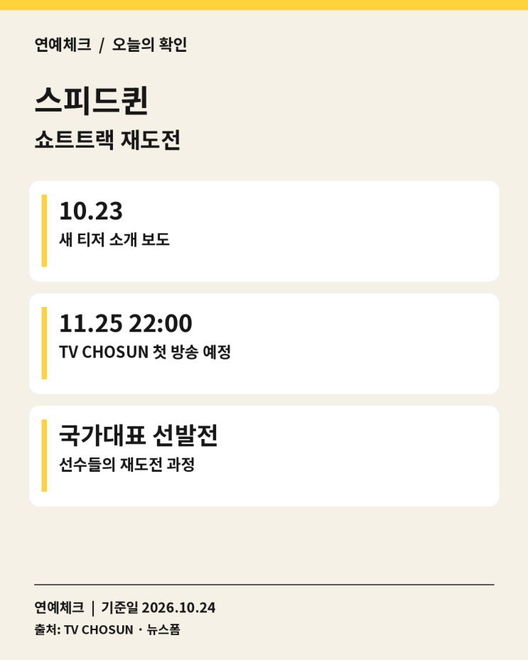 ‘스피드퀸’ 11월 25일 첫 방송, 전이경·김아랑과 쇼트트랙 국가대표에 재도전 : 네이버 블로그