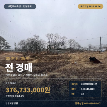 인천 강화군 길상면 장흥리 농지경매ㅣ토지 747평 건물 40평 2024타경506127 썸네일