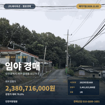인천 서구 금곡동 광평수 임야 경매 산지 자연림 토지 2025타경1660 썸네일