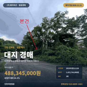인천 강화군 내가면 외포리 705-3 토지 경매, 2025타경511158 썸네일
