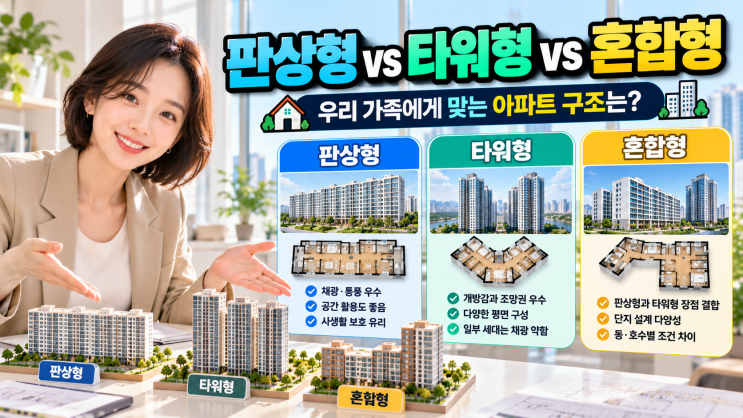 아파트 판상형·타워형·혼합형 차이점｜구조별 장단점 완벽 비교 : 네이버 블로그