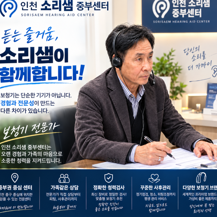 부모님 보청기 알아볼 때 찾게 되는 인천보청기센터 소리샘 중부센터 : 네이버 블로그