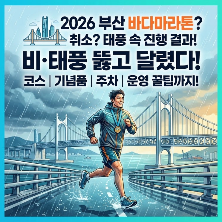 2026 부산바다마라톤 취소됐을까? 태풍·우천 속 진행 결과와 코스, 기념품, 주차 총정리