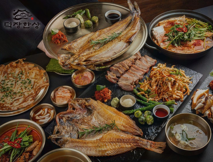 [덕장한상 마포공덕점] 공덕 회식 장소 추천, 반건조 생선과 항아리 삼겹보쌈 삼합 한상
