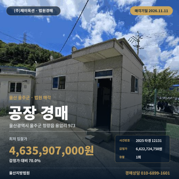 울산 울주군 청량읍 용암리 973 공장 경매 제조시설 신일반산업단지 대규모 2025타경12131 썸네일
