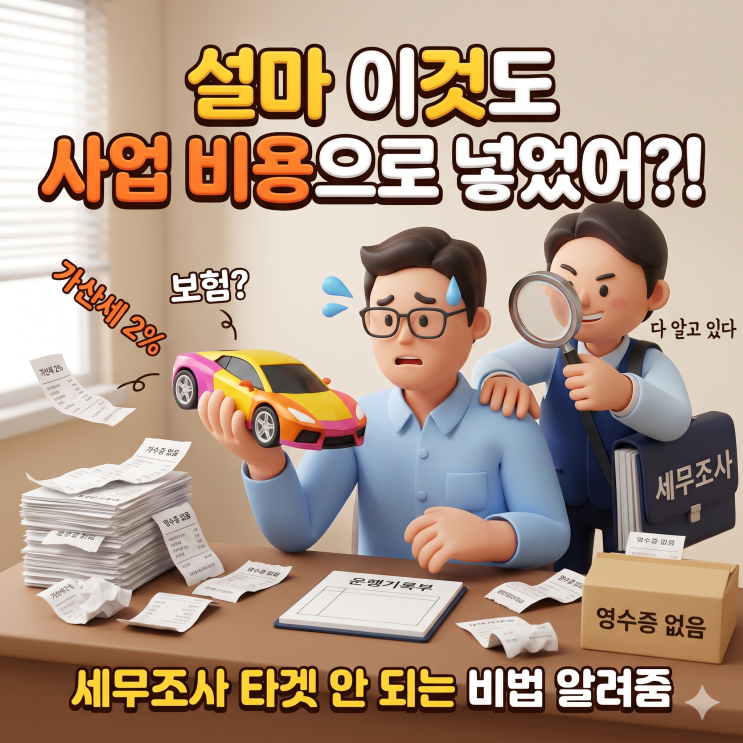2026년 개인사업자 세무조사 타겟 기장 누락 사례: 적격증빙 가산세와 확 바뀐 업무용 승용차 비용 요건 : 네이버 블로그
