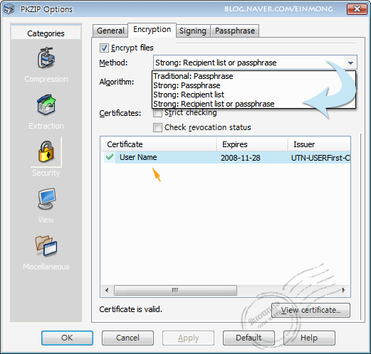 SecureZIP v11.20.0008 - No.4 암호화 옵션과 활용 : 네이버 블로그