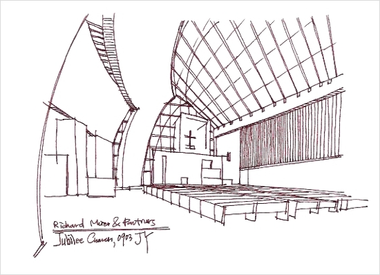 [현대건축 스케치] Richard Meier - Jubilee Church : 네이버 블로그