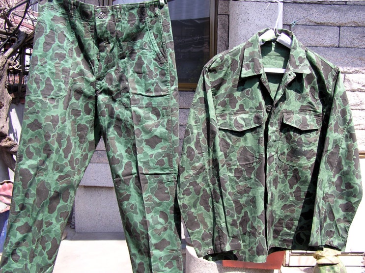 한국 해병대 덕헌터 씨리즈 (녹색 패턴) ROKMC Duckhunter camo uniform (Green mint color ...